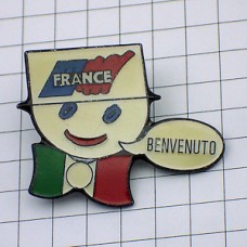 ピンバッジ・ワールドカップサッカーフランス大会イタリア国旗 WORLD-CUP-1998 FRANCE-98 ITALIA ITALY BENVENUTO