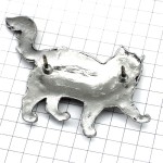 ピンバッジ・猫ネコ銀色ピューター製 PEWTER