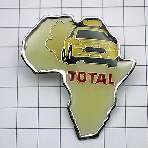 ピンバッジ・アフリカ地図型ラリーレース車トータル石油 TOTAL PARIS-DAKAR AFRICA MAP CITROEN FRANCE