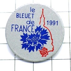 ピンバッジ・水色の花 BLEUET-DE-FRANCE