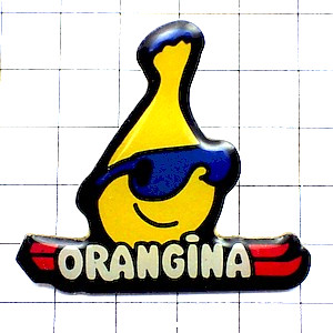 ピンバッジ・オランジーナ瓶のスキー ORANGINA