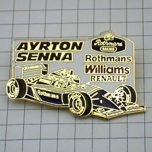 ピンバッジ・アイルトンセナ車ロスマンズF1スポンサー AYRTON-SENNA WILLIAMS-RENAULT RENAULT FRANCE