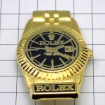 ピンバッジ・ロレックス金色の腕時計 ROLEX SWISS