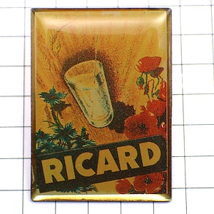 ピンバッジ・リカールお酒レトロ広告 PASTIS RICARD FRANCE