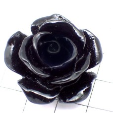 ピンバッジ・New!ブラック黒いローズ薔薇バラの花ばら