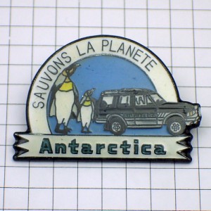 ピンバッジ・ペンギン親子ローバー車 ROVER RANGE-ROVER LAND-ROVER ENGLAND ANTARCTICA