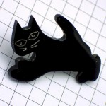 ピンバッジ・New!走るクロネコ黒猫