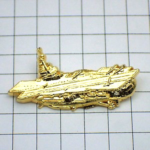 ピンバッジ・金色の軍艦ミリタリー海軍ネイビー