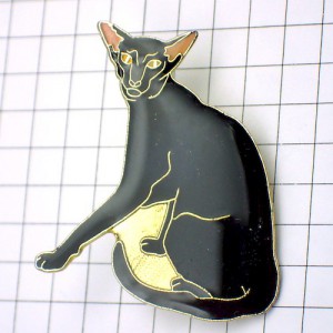 ブローチ・クロネコ黒猫 ORIENTAL-SHORTHAIR