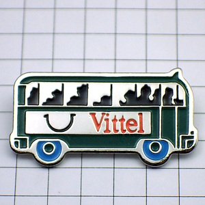 ピンバッジ・緑のバス車ヴィッテル水 VITTEL BUS FRANCE