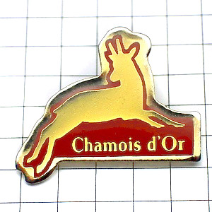 ピンバッジ・金色のヤギ山羊 CHAMOIS-D-OR FRANCE