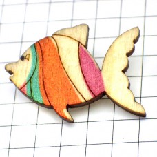 ピンバッジ・NEW!木製さかな熱帯魚