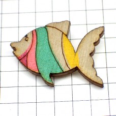 ピンバッジ・NEW!木製さかな熱帯魚