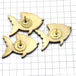 ピンバッジ・NEW!木製さかな熱帯魚