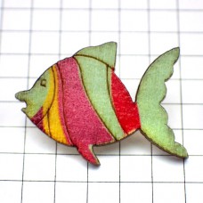 ピンバッジ・NEW!木製さかな熱帯魚