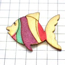 ピンバッジ・NEW!木製さかな熱帯魚