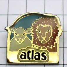 ピンバッジ・ライオンとヒツジ羊 ATLAS HENKEL GERMANY DEUTSCHLAND