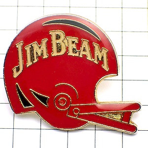 ピンバッジ・アメフト酒ジムビームのヘルメット赤 JIM-BEAM