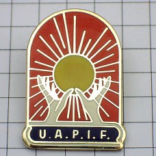 ピンバッジ・手のひらを太陽に UAPIF PARIS BLIND ASSOCIATION FRANCE