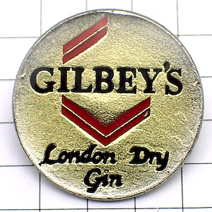 ピンバッジ・ギルビーズ酒ジン丸型ロンドン英国 GILBEY LONDON GIN ENGLAND