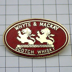 ピンバッジ・スコッチウイスキー酒ホワイトマッケイ赤い円  WHYTE&MACKAY WHISKY SCOTLAND