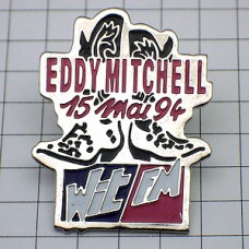 ピンバッジ・ウエスタンブーツ長靴エディミシェル歌手 EDDY-MITCHELL