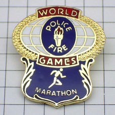 ピンバッジ・マラソン大会ワールド大会ポリス聖火 POLICE WORLD-GAMES MARATHON USA