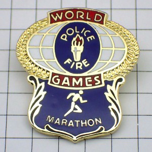 ピンバッジ・マラソン大会ワールド大会ポリス聖火 POLICE WORLD-GAMES MARATHON USA