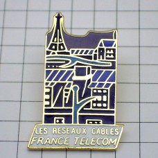 ピンバッジ・エッフェル塔パリ電話ケーブル線 EIFFEL-TOWER PARIS FRANCE