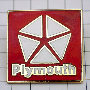 ピンバッジ・クライスラー車プリマス赤 CHYRSLER PLYMOUTH USA