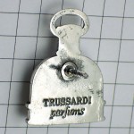 ピンバッジ・トラサルディ銀色の香水瓶 TRUSSARDI