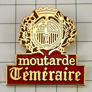 ピンバッジ・マスタード会社の紋章 MOUTARDE TEMERAIRE DIJON MUSTARD FRANCE