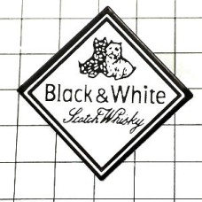 ピンバッジ・ブラックアンドホワイト酒ウイスキー犬 BLACK&WHITE  SCOTCH WHISKY SCOTLAND