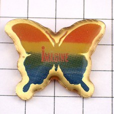 ピンバッジ・ジョンレノン『イマジン』蝶々ビートルズ音楽 BEATLES IMAGINE BUTTERFLY ENGLAND