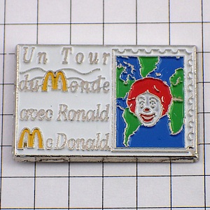 ピンバッジ・マクドナルドＭフランスのドナルド切手型 RONALD MC-DONALDS