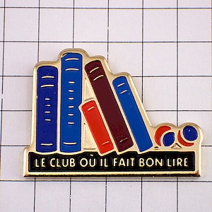 ピンバッジ・本棚に並んだ本 CLUB-LIRE FRANCE-LOISIRS