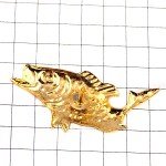 ピンバッジ・金色ゴールドの魚