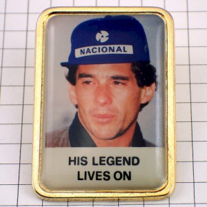 ピンバッジ・アイルトンセナF1車ドライバー写真 AYRTON-SENNA LEGEND NACIONAL