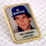 ピンバッジ・アイルトンセナF1車ドライバー写真 AYRTON-SENNA LEGEND NACIONAL