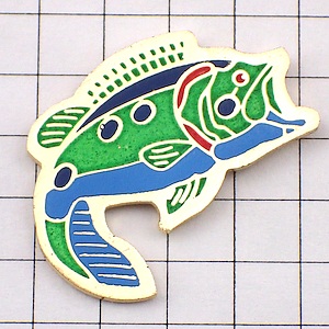 ピンバッジ・緑色の魚