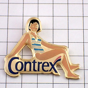 ピンバッジ・水着の女の子コントレックス水 CONTREX