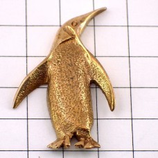 ピンバッジ・ペンギンくすんだ金色