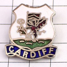 ピンバッジ・翼のある竜ドラゴン紋章 CARDIFF WALES