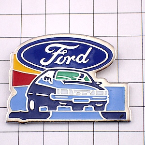 ピンバッジ・フォード青い車 FORD USA