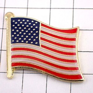 ピンバッジ・NEW!アメリカ星条旗/USA国旗デラックス薄型キャッチ付き USA FLAG UNITED-STATES-OF-AMERICA