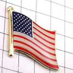 ピンバッジ・NEW!アメリカ星条旗/USA国旗デラックス薄型キャッチ付き USA FLAG UNITED-STATES-OF-AMERICA