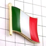 ピンバッジ・NEW!イタリア国旗デラックス薄型キャッチ付き緑白赤