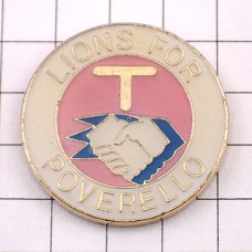 ピンバッジ・がっちり握手ライオンズクラブＴ LIONS-CLUB POVERELLO