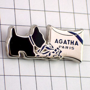 ピンバッジ・アガタのテリア黒犬ジュエリー贈り物の箱 AGATHA