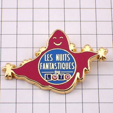 ピンバッジ・ピンク色のお化けと人々 LOTO LES-NUITS-FANTASTIQUES FRANCE